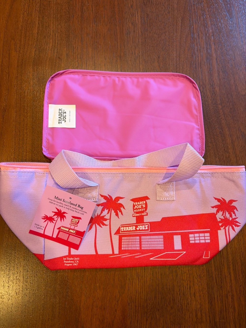 TRADER JOES NWT Mini Insulated Striped Bag Lunch Bag Orange
